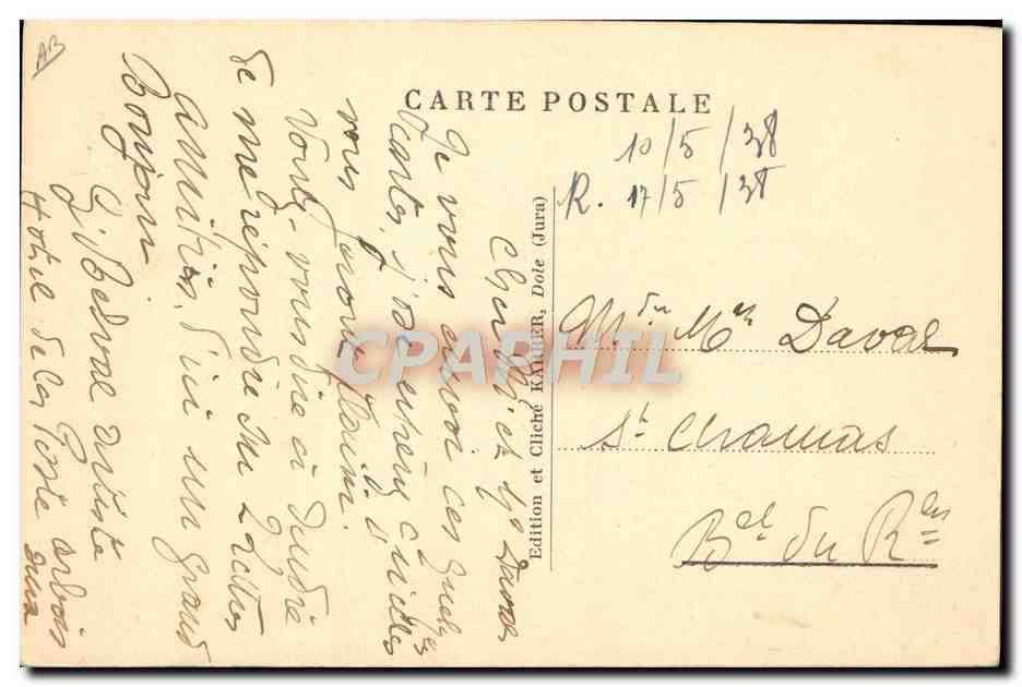 Louis Pasteur — portrait gravé — Édition et Cliché KALIBER, Dole (Jura) — Back