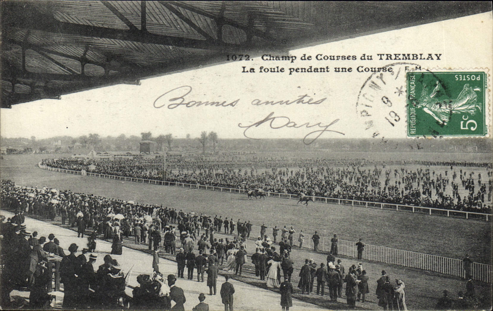 CPA Cheval Equitation Hippisme Champ de courses du Tremblay La foule pendant une course