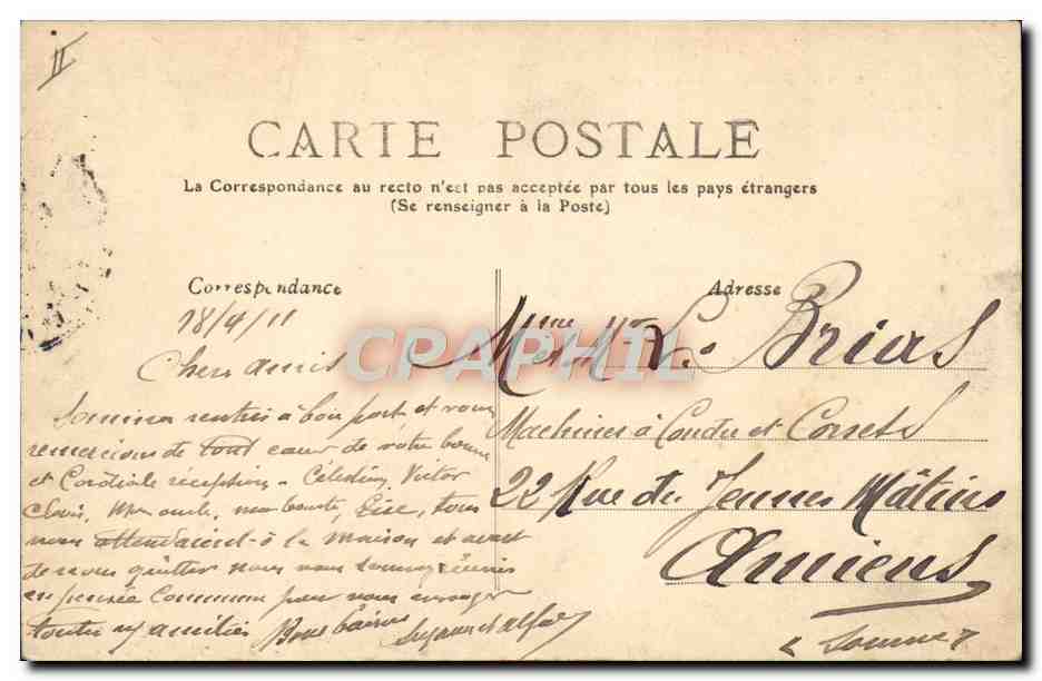 CPA Cheval Equitation Hippisme Douai L'hippodrome — Verso