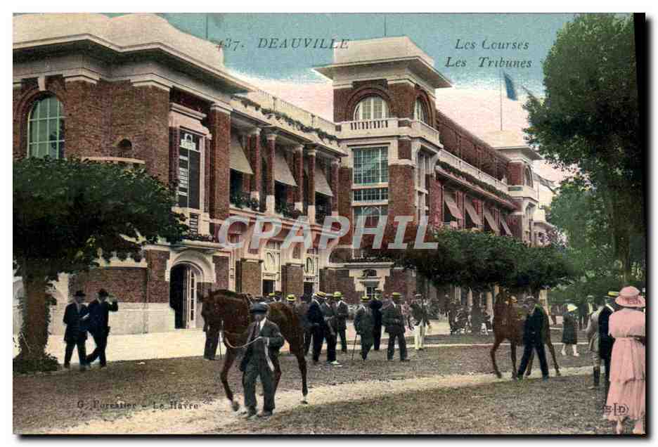 CPA Cheval Equitation Hippisme Deauville Les courses Les tribunes