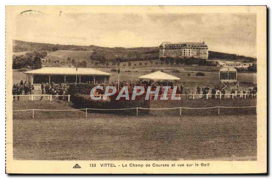 CPA Cheval Equitation Hippisme Vittel Le champ de courses et vue sur le golf