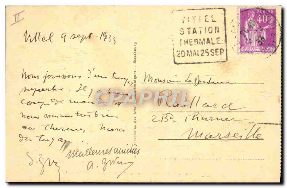 CPA Cheval Equitation Hippisme Vittel Le champ de courses et vue sur le golf — Verso
