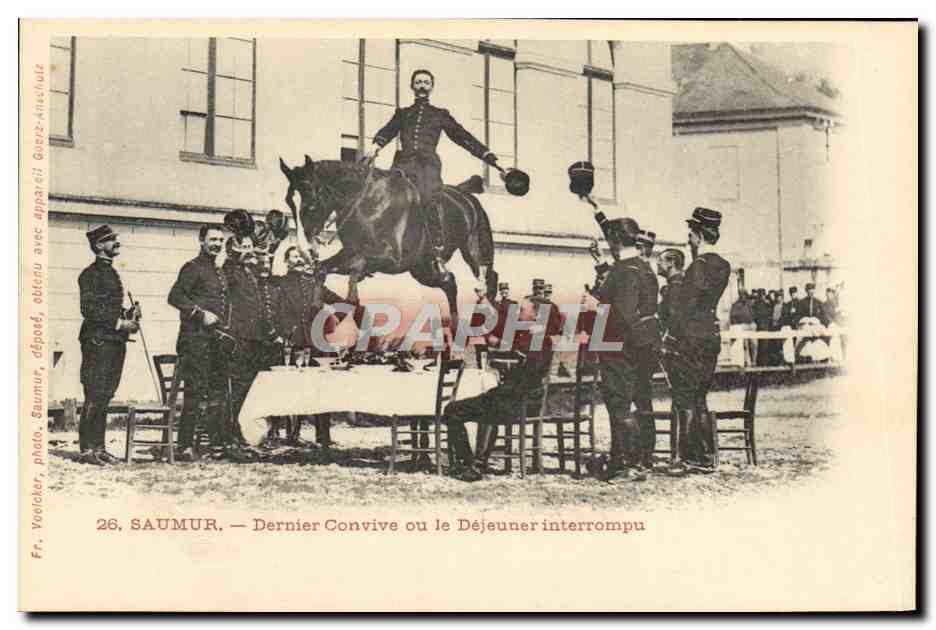 Saumur — L'ultimo convivente o il pranzo interrotto — Fr. Voelcker, foto. Saumur, deposito, apparecchio Guerz-Ahlsschutz