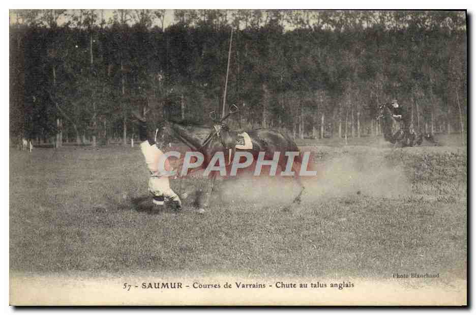 Saumur - Courses de Varrains - Chute au talus anglais — Photo Blancheland