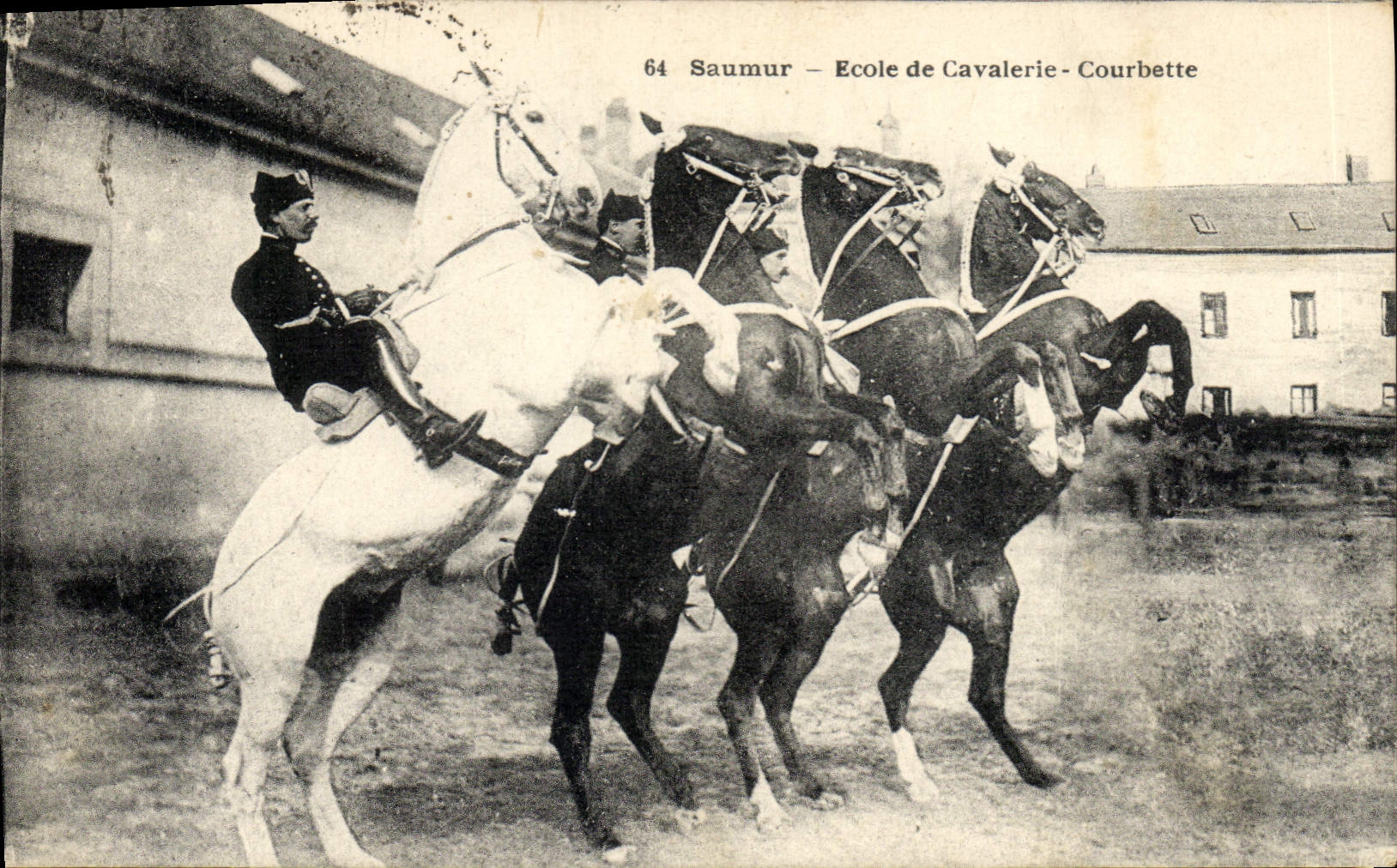 Saumur — Ecole de Cavalerie — Courbette
