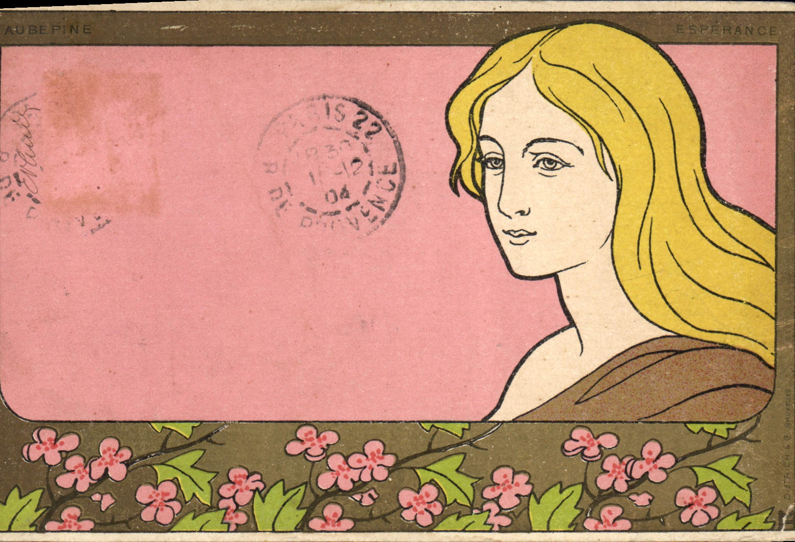 CPA Fantaisie Illustrateur Femme Aubepine