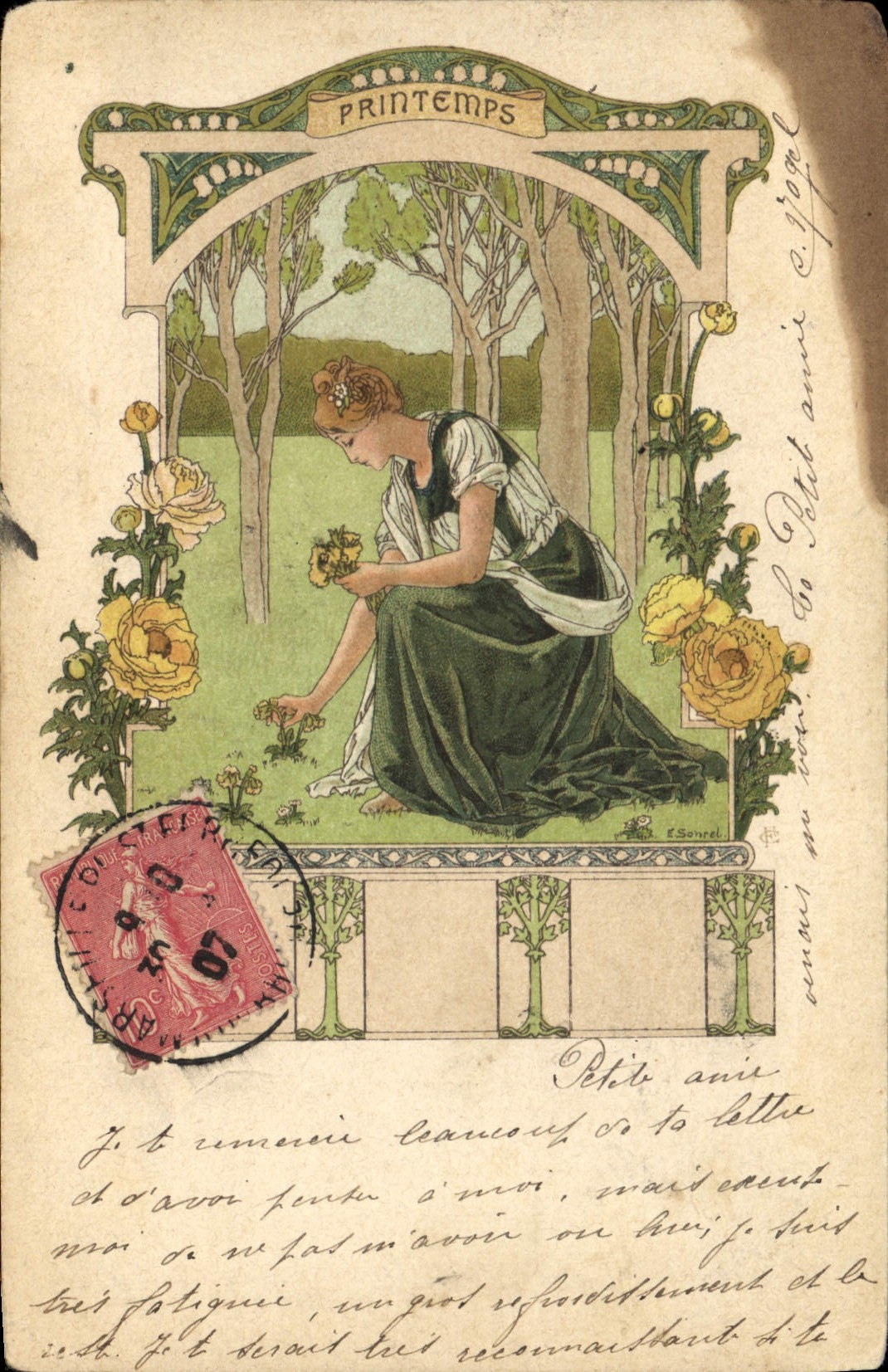 CPA Fantaisie Illustrateur Printemps Sonrel