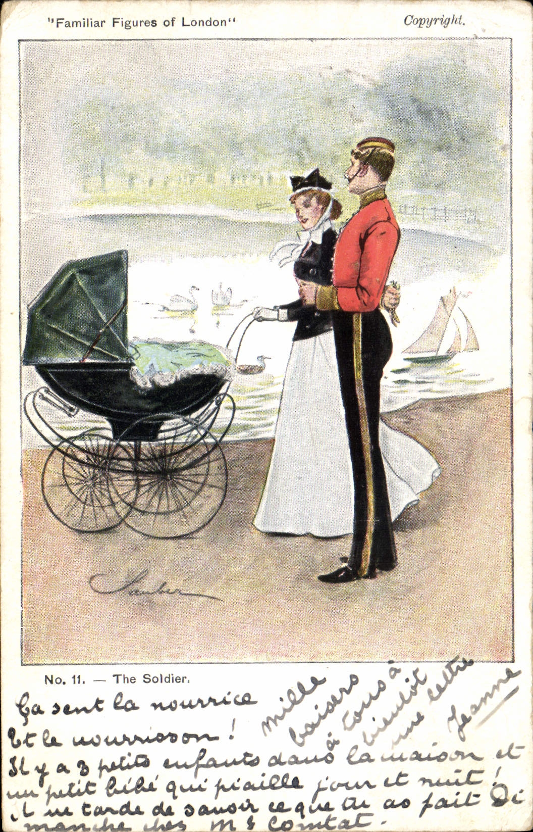 CPA Fantaisie Illustrateur Familiar figures of London The soldier Militaria
