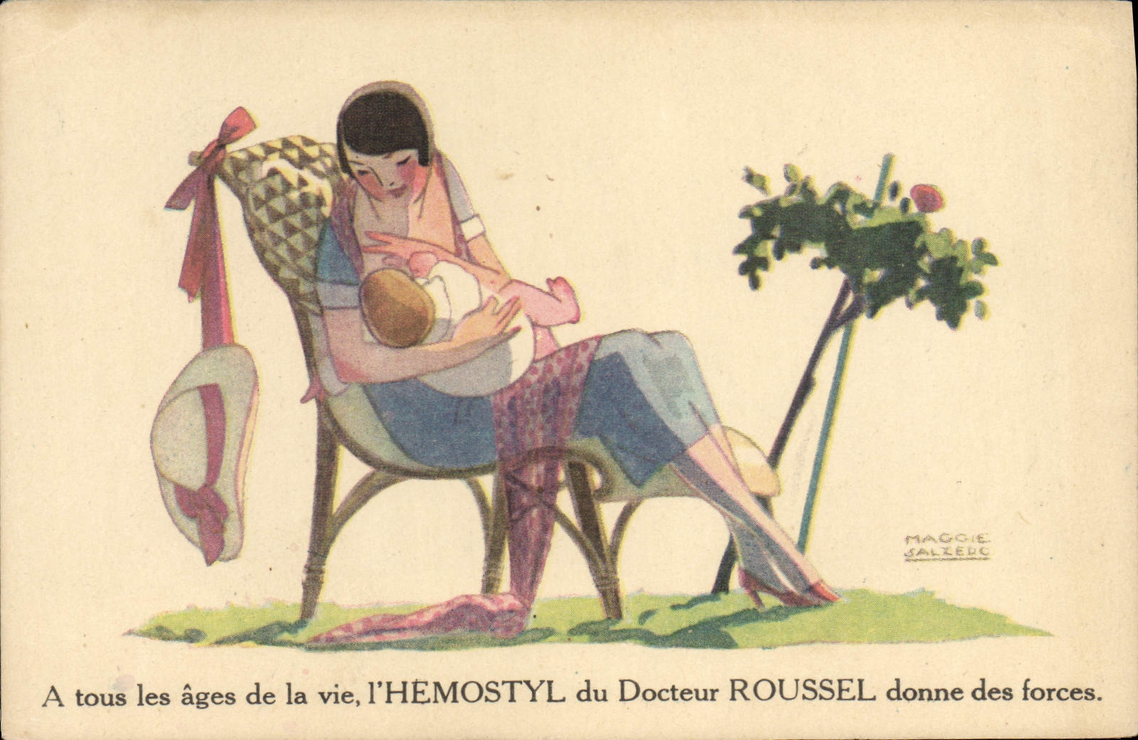 CPA Fantaisie Illustrateur Hemostyl du docteur Roussel Maggie Salzedo 