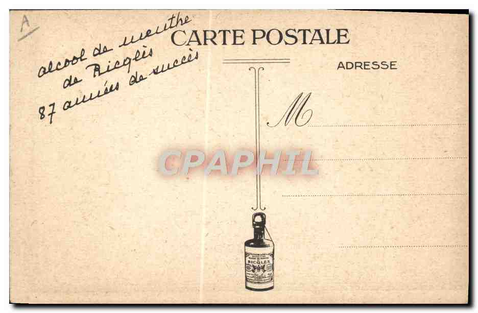 CPA Fantaisie Illustrateur Femme Le paon se plaignant a Junon Maggie Salzeido Alcool de menthe de Ricqles — Rückseite