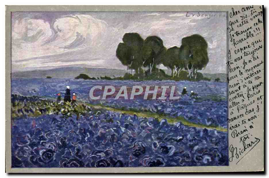 Champs de lavande — Erbenzer — éditeur Nürnberg, série 44