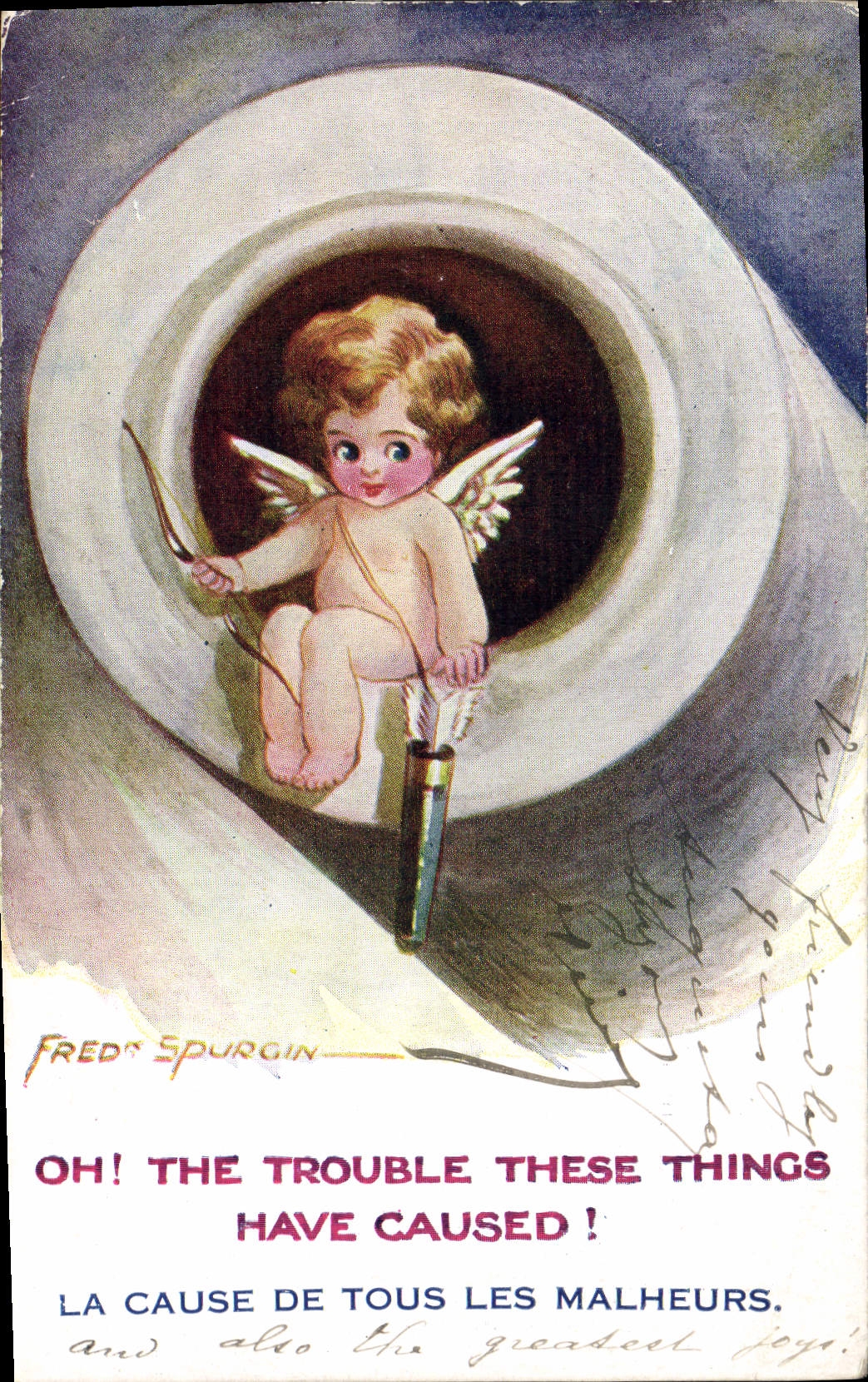 CPA Fantaisie Illustrateur Ange Arc Fleche Fred Spurgin 