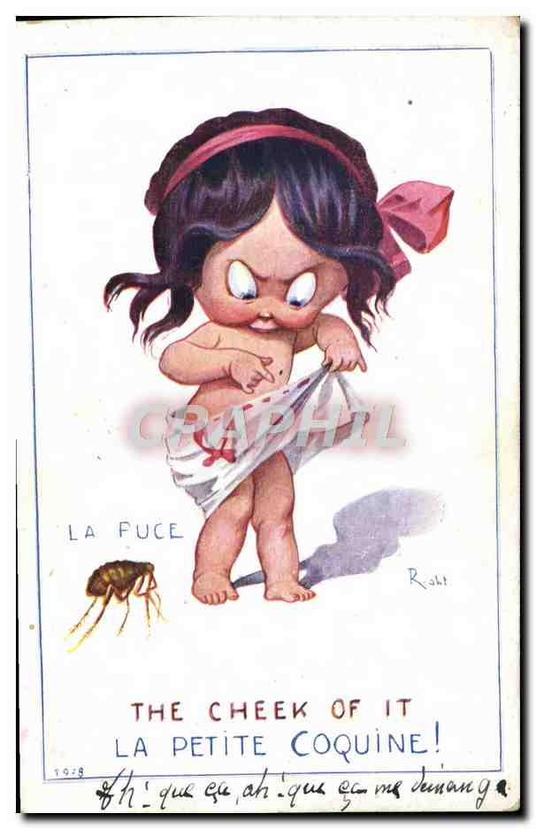CPA Fantaisie Illustrateur Enfant La puce 