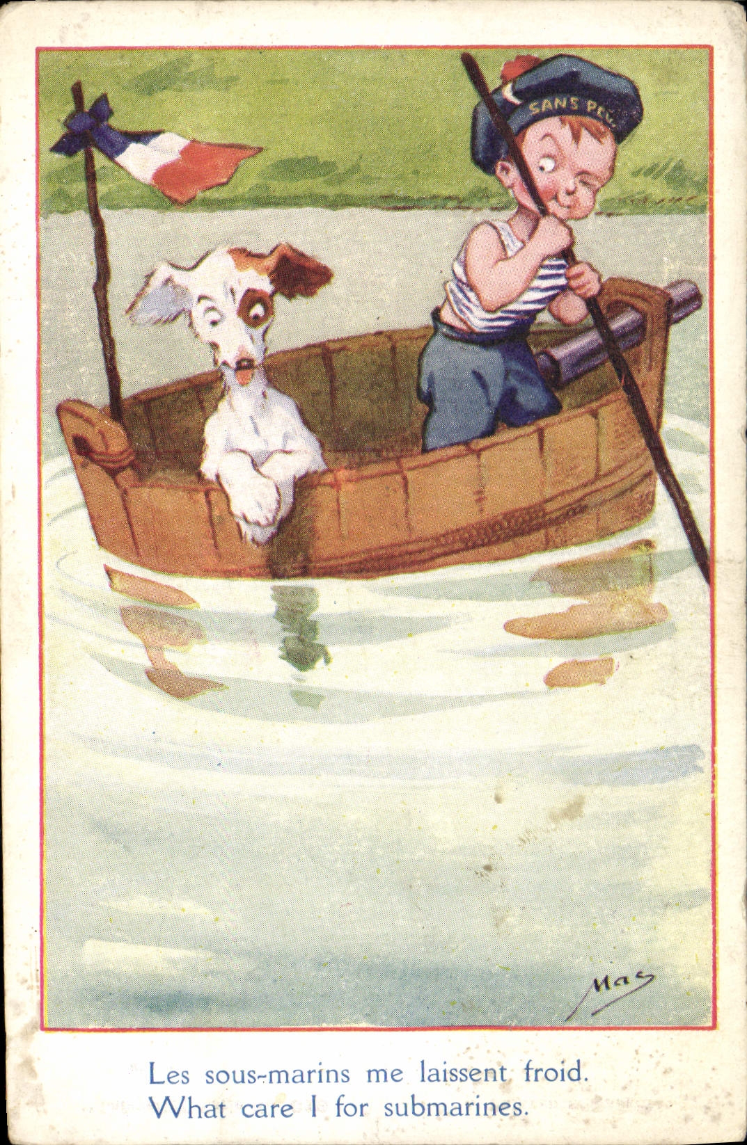 CPA Fantaisie Illustrateur Marin Enfant Chien Sous-marin