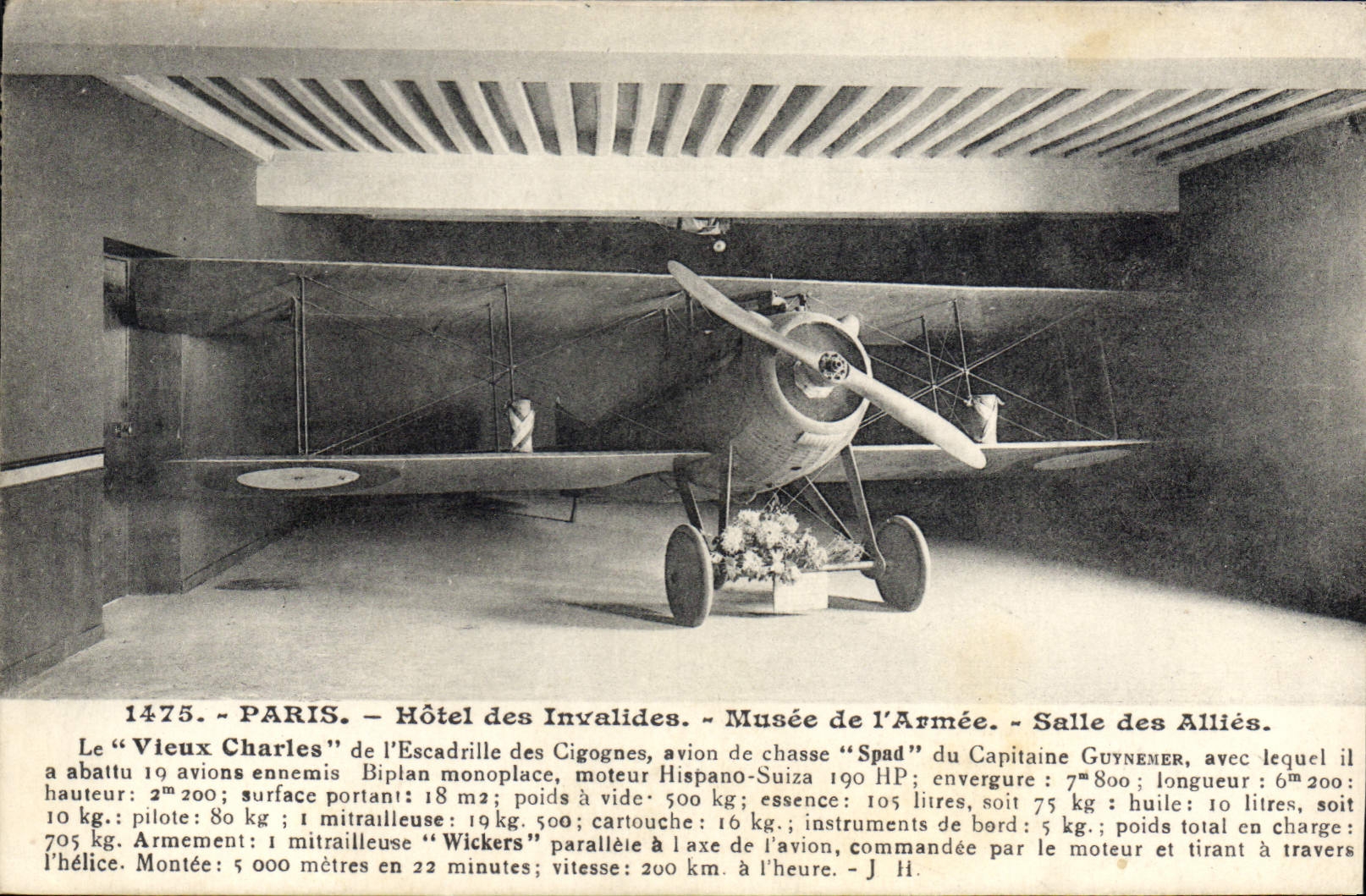 CPA Militaria Avion Aviation Paris Hotel des Invalides Salle des Allies Guynemer