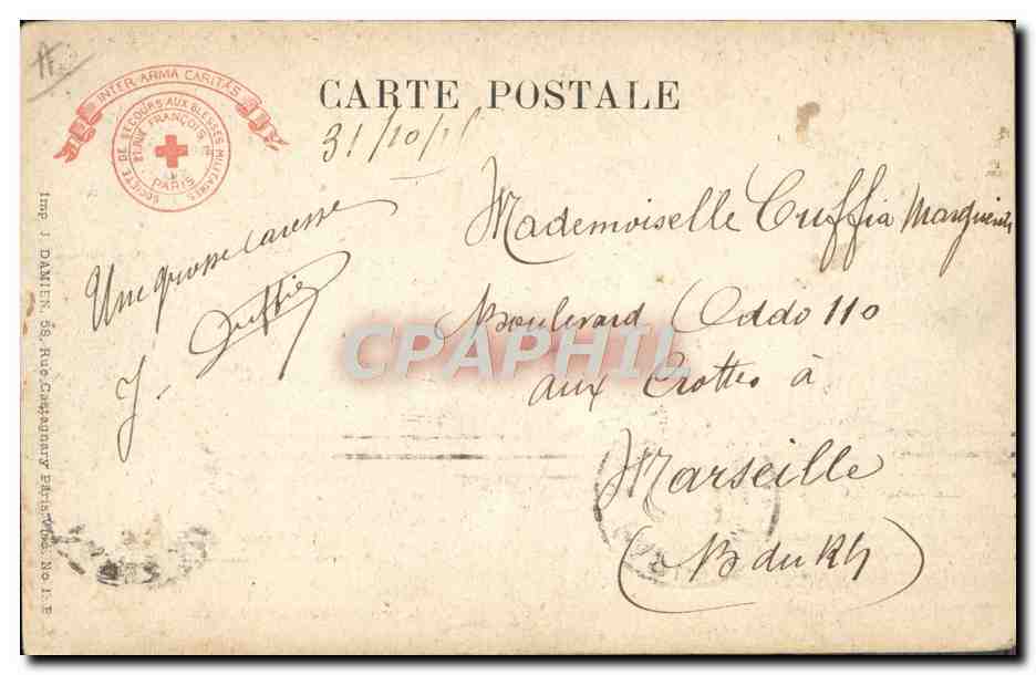 CPA Militaria Paris Musee de l'armee Obus de 420 tombe pres de Verdun  — Rückseite