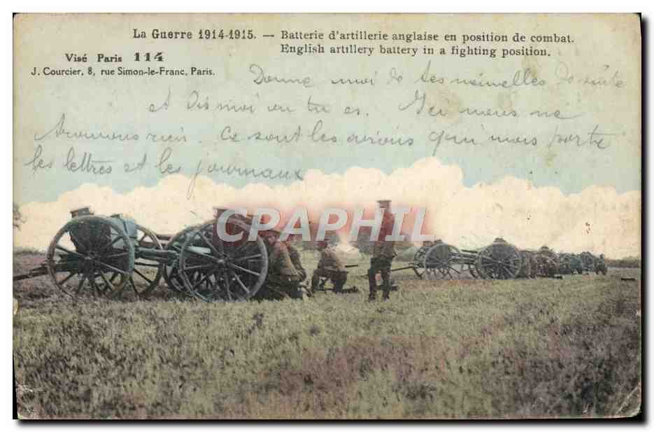 CPA Militaria Batterie anglaise en position de combat 