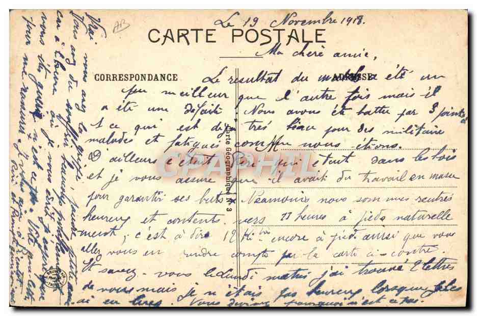 CPA Militaria Plan Carte Nogent sur Seine Romilly Villenauxe Bagneux  — Rückseite