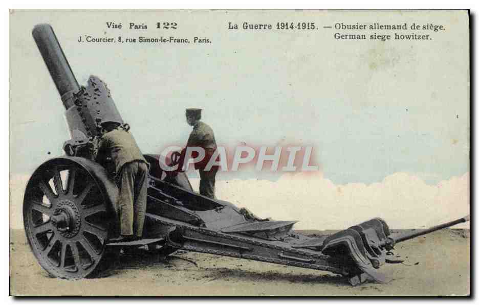 CPA Militaria Obusier allemand de siege 