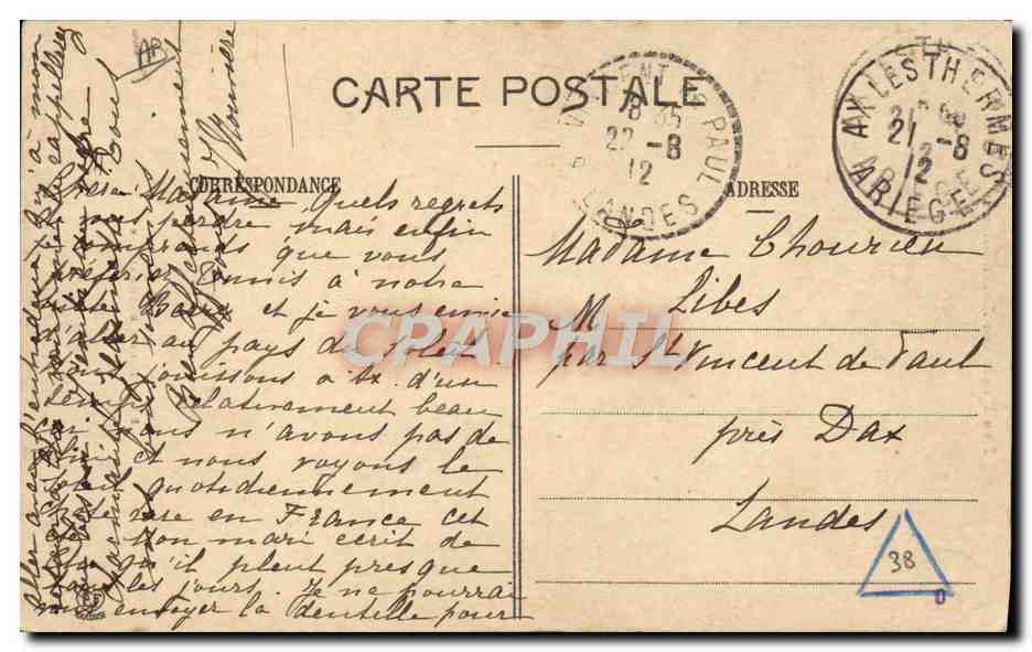 CPA Folklore Pyrenees Ariegeoises Jeune Bethmalaise  — Verso