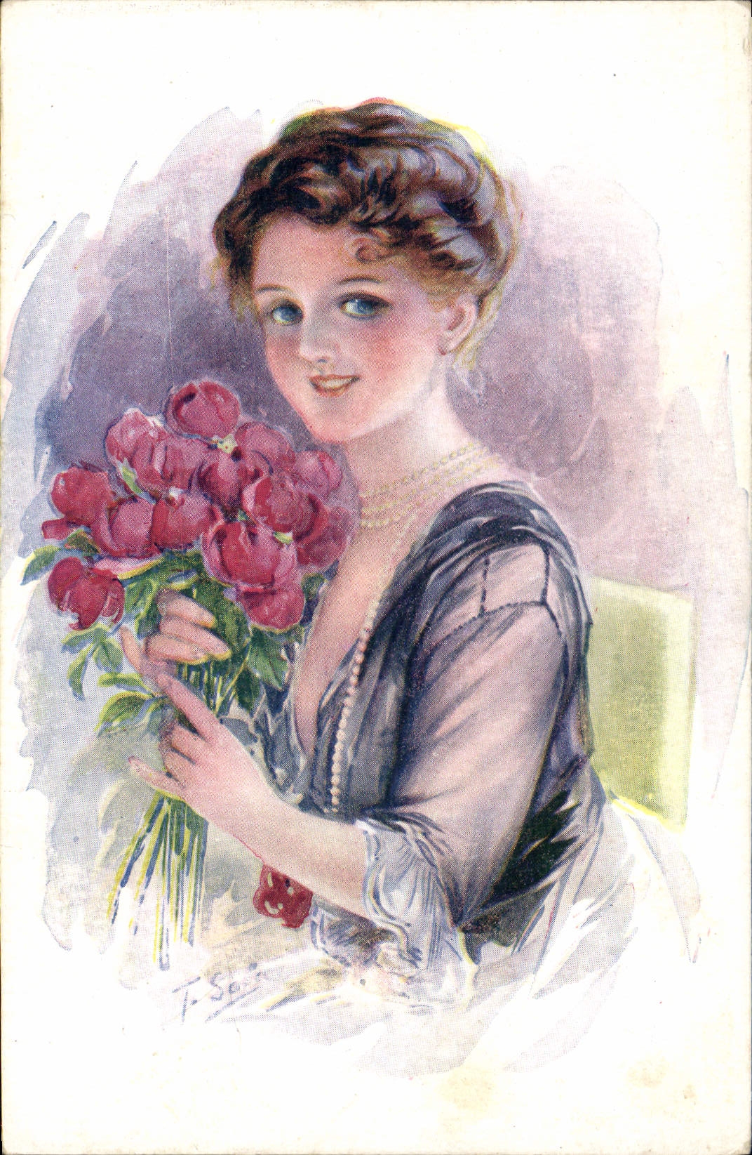 CPA Fantaisie Illustrateur Femme