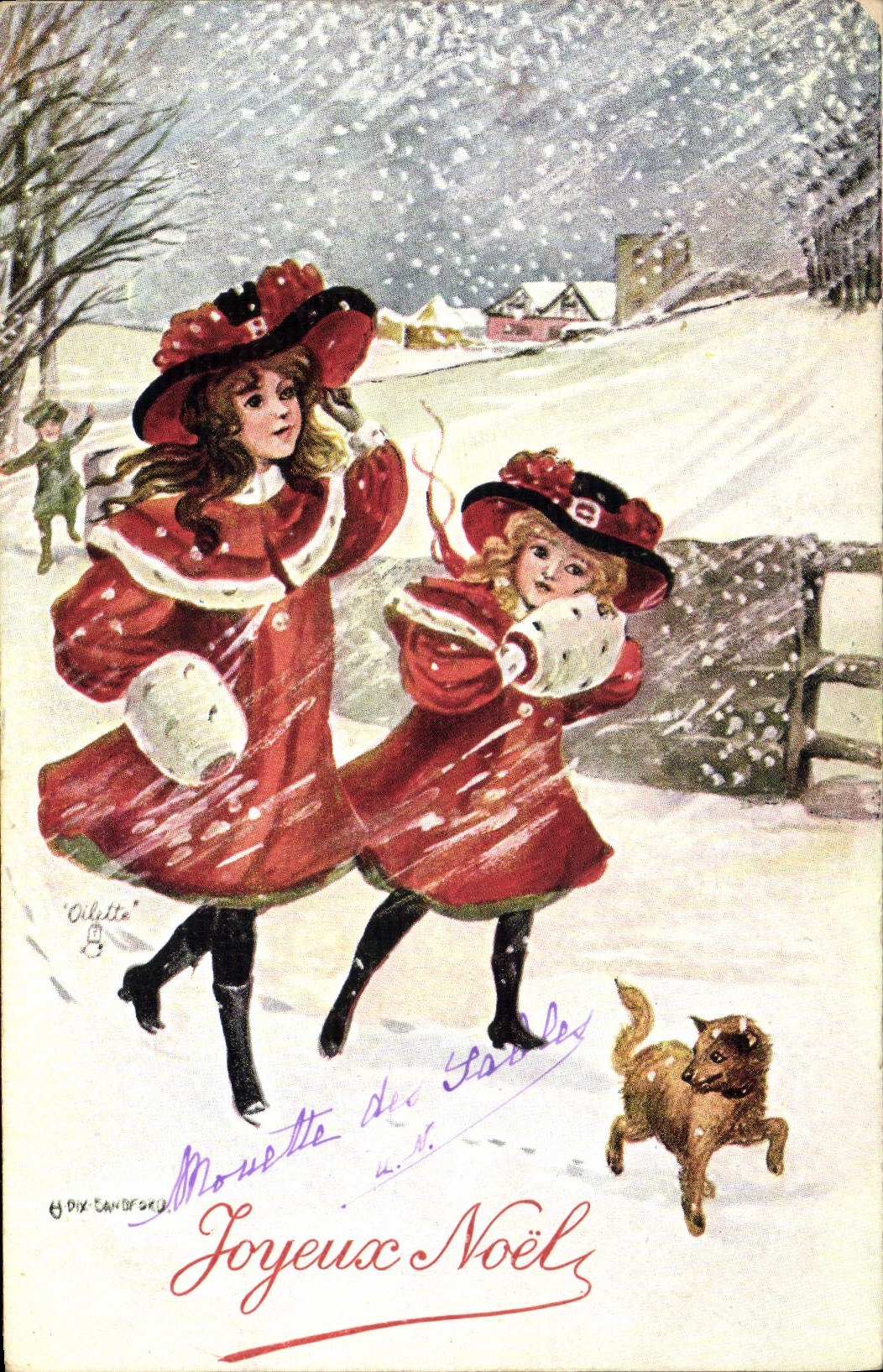 CPA Fantaisie Illustrateur Enfants Chien 