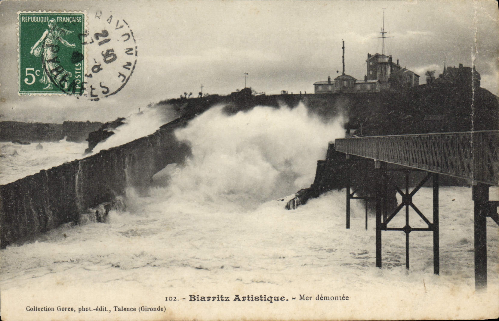 CPA Biarritz Artistique Mer Demontee