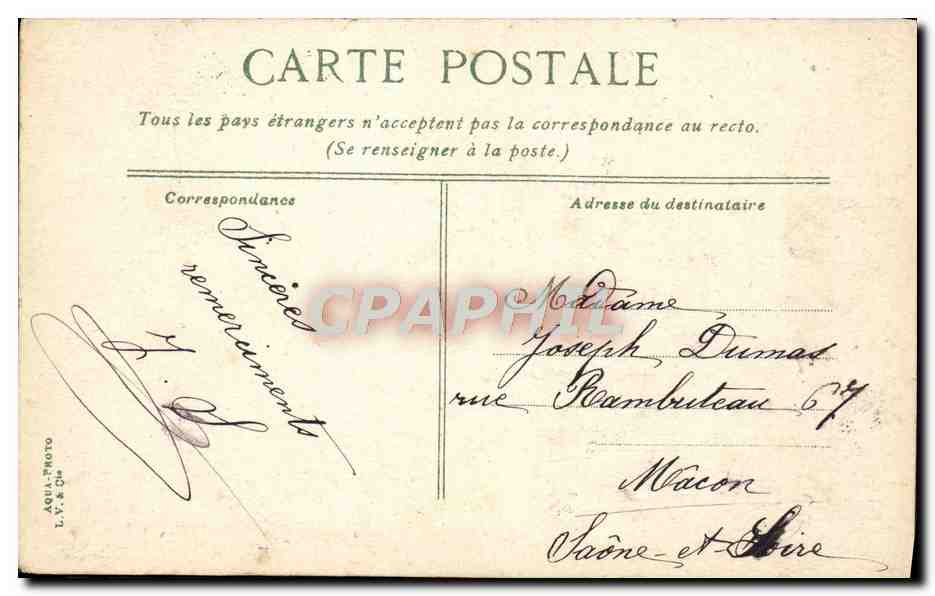 CPA Paris Bois de Boulogne Une cascade  — Verso