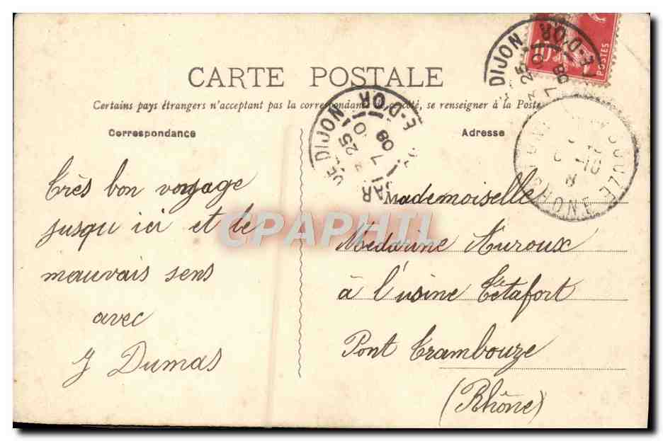 CPA Dijon Jardin Darcy — Rückseite
