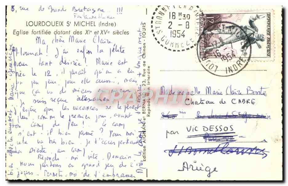 CPM Lourdoueix St Michel Eglise Fortifiee Datant des 11eme et 15eme — Rückseite