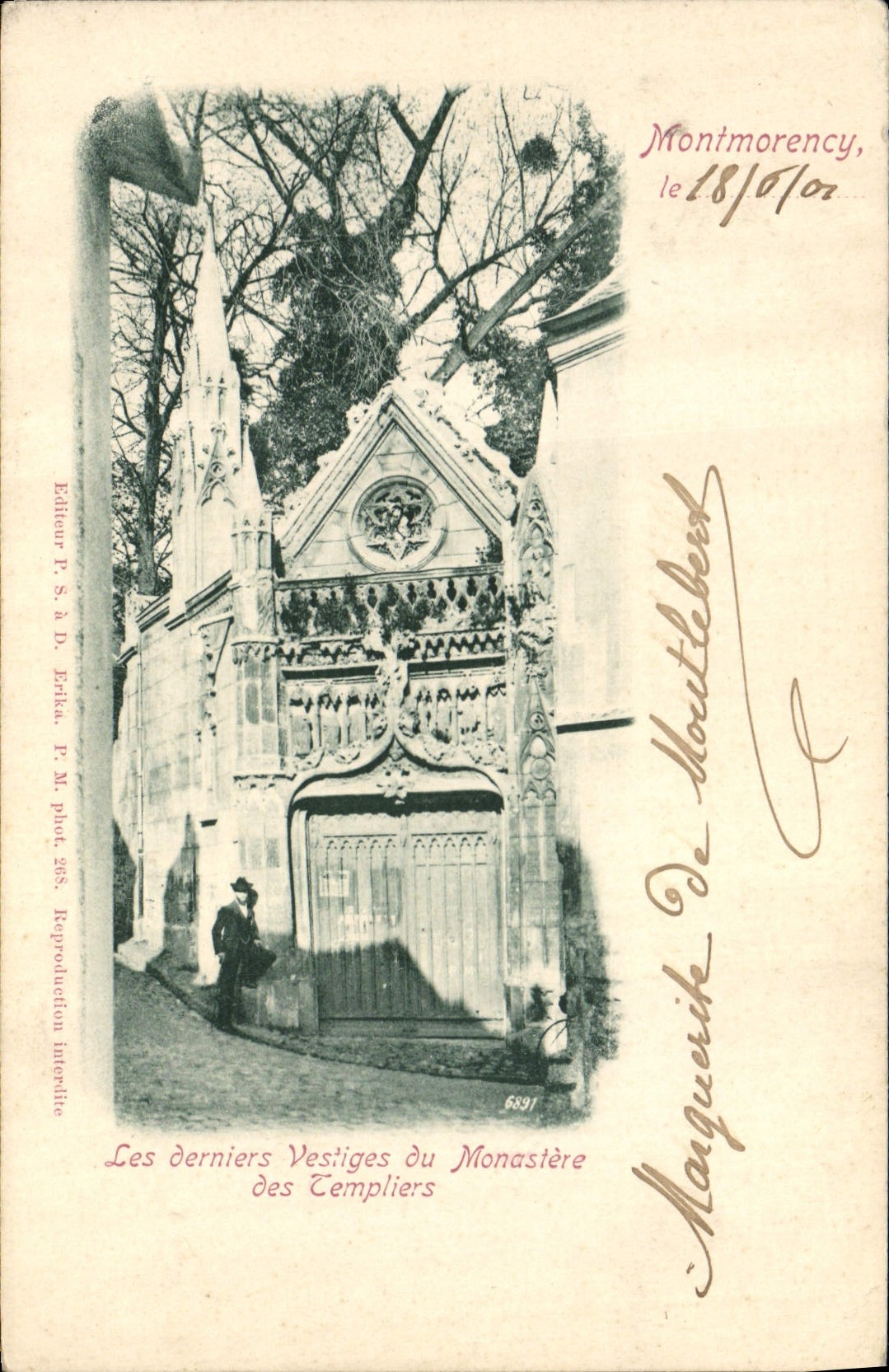 Les derniers Vestiges du Monastère des Templiers — Montmorency — Éditeur P. S. à D. Erika, n° 6391
