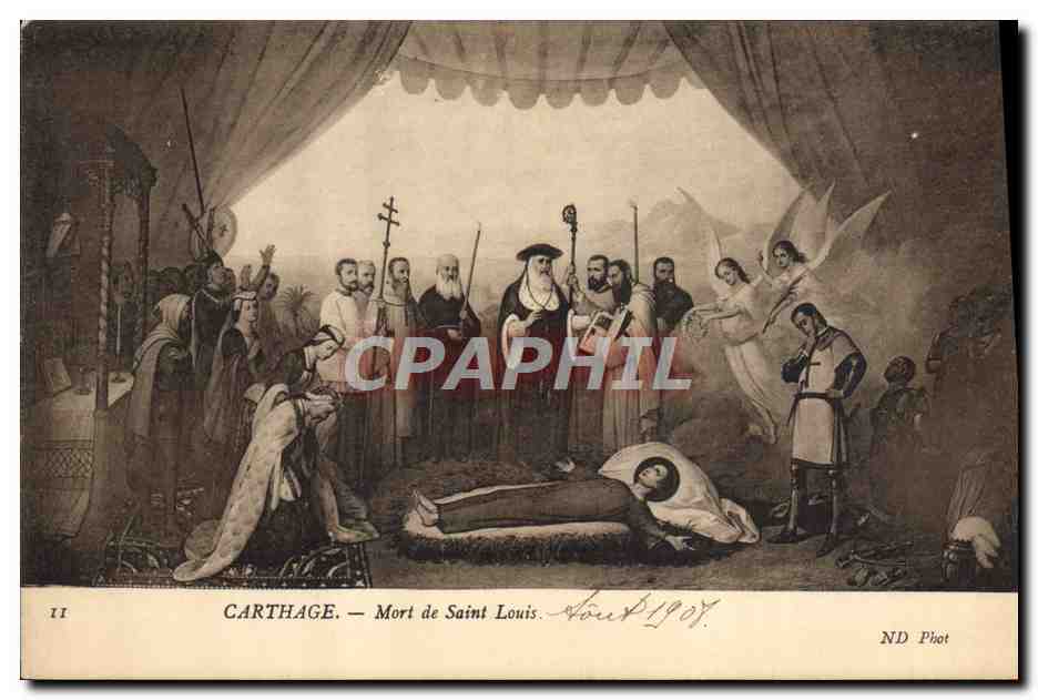 CPA Carthage Mort de Saint Louis Templier Ange
