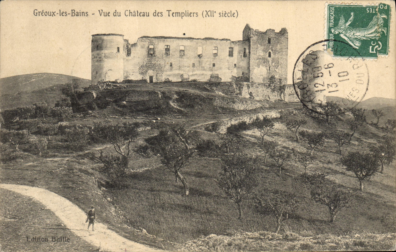 CPA Greoux les Bains Vue du Chateau des Templiers