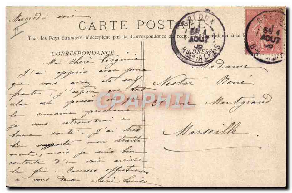 CPA Greoulx les Bains Chateau des Templiers Vu du Nord — Rückseite