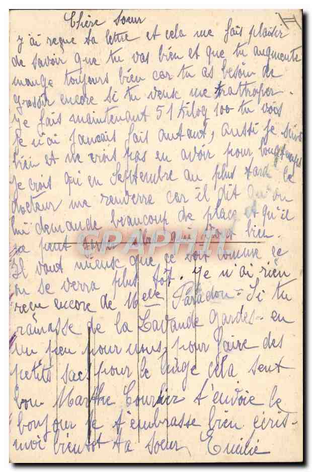 CPA Sanatorium De Seyssuel Une des Galeries de Cure — Rückseite