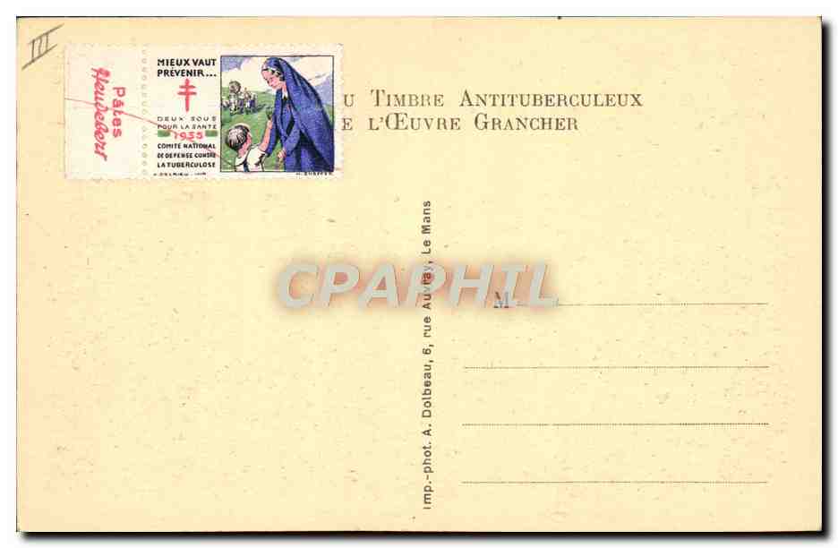 CPA Sanatorium de Parigne L'Eveque Arrivee au Sanatorium Arrivee — Rückseite