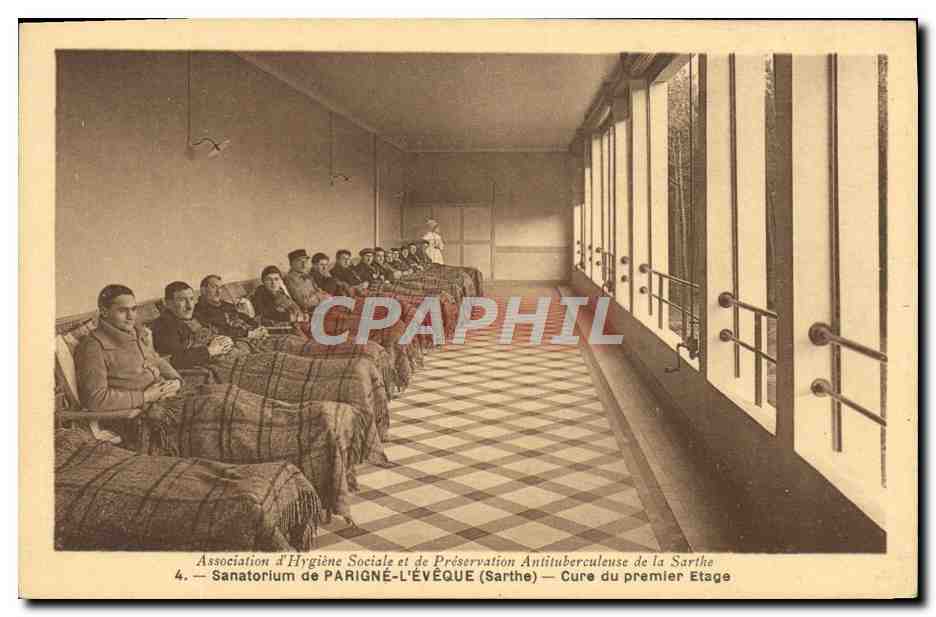 Sanatorium de Parigné-l'Évêque (Sarthe) — Cure du premier étage — Association d'Hygiène Sociale et de Préservation Antituberculeuse de la Sarthe