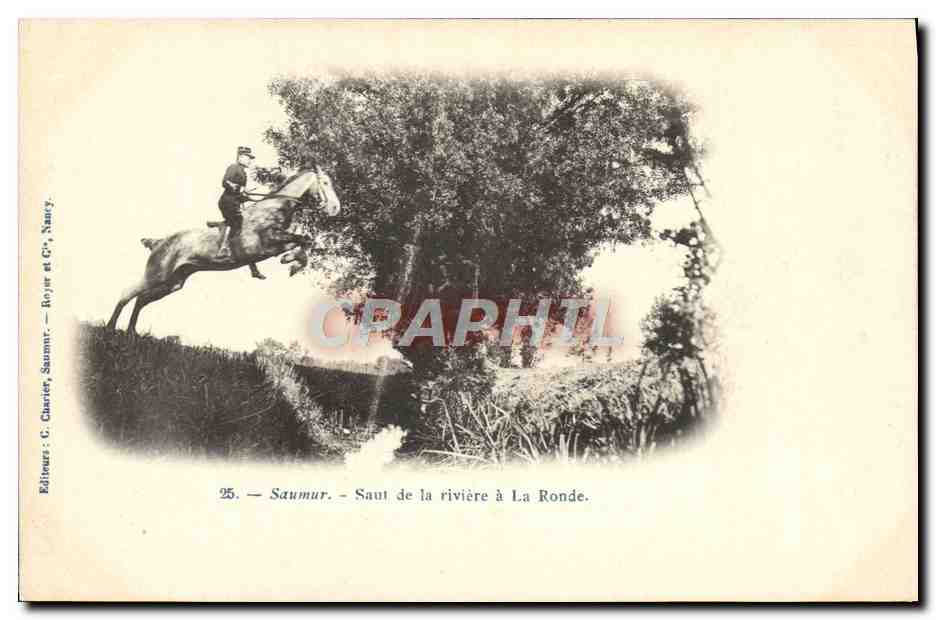 Saumur — Saut de la rivière à La Ronde — Éditeur C. Carlier, Saumur, Royer et Cie, Nancy