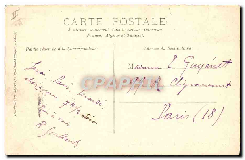 CPA Bateau Le Treport Sortie d'une goelette — Rückseite
