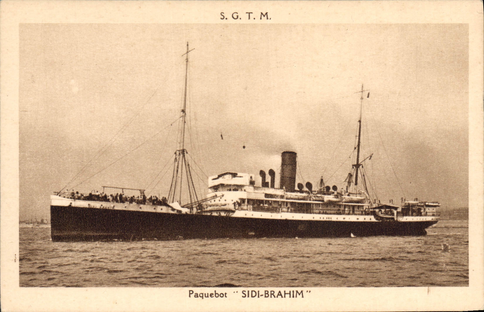Paquebot "SIDI-BRAHIM" — S.G.T.M. — Éditeur M. Andry, Marseille