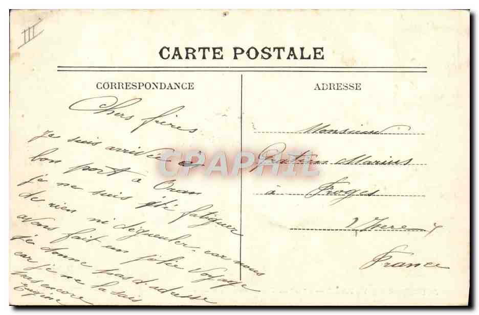 Cie Générale de Transports Maritimes — « SIDI-BRAHIM » par grosse mer — éditeur inconnu, n° de série non visible — Achterkant