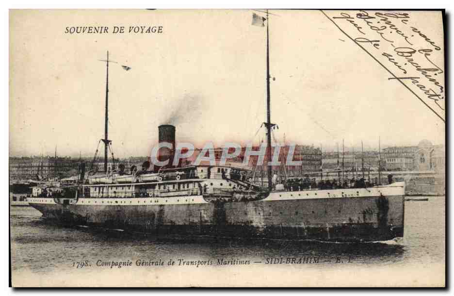 Sidi Brahim — Compagnie Générale de Transports Maritimes — Souvenir de Voyage