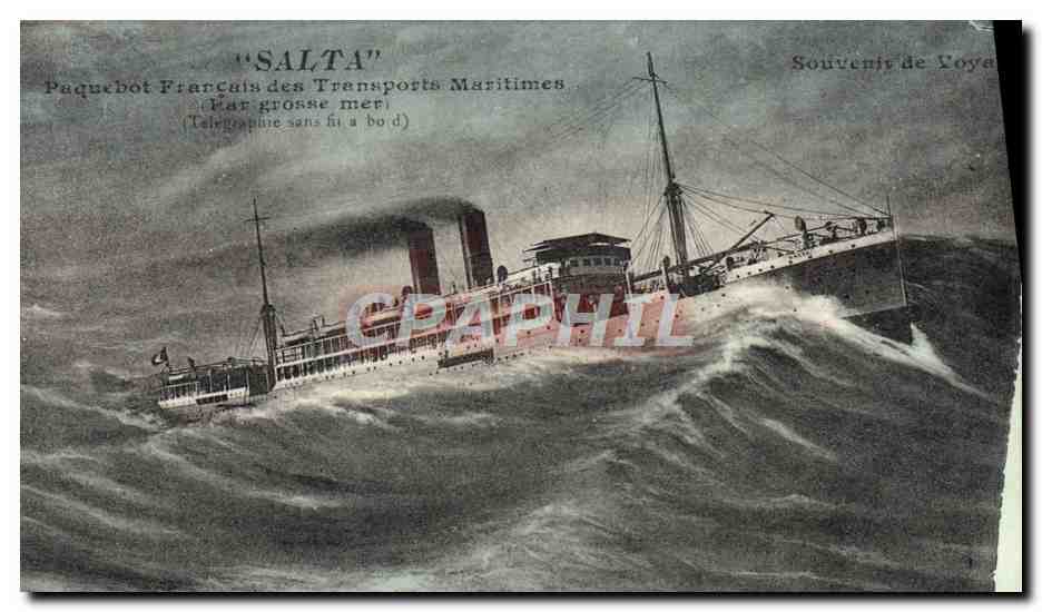 Paquebot "SALTA" — Compagnie des Transports Maritimes — Souvenir de Voyage