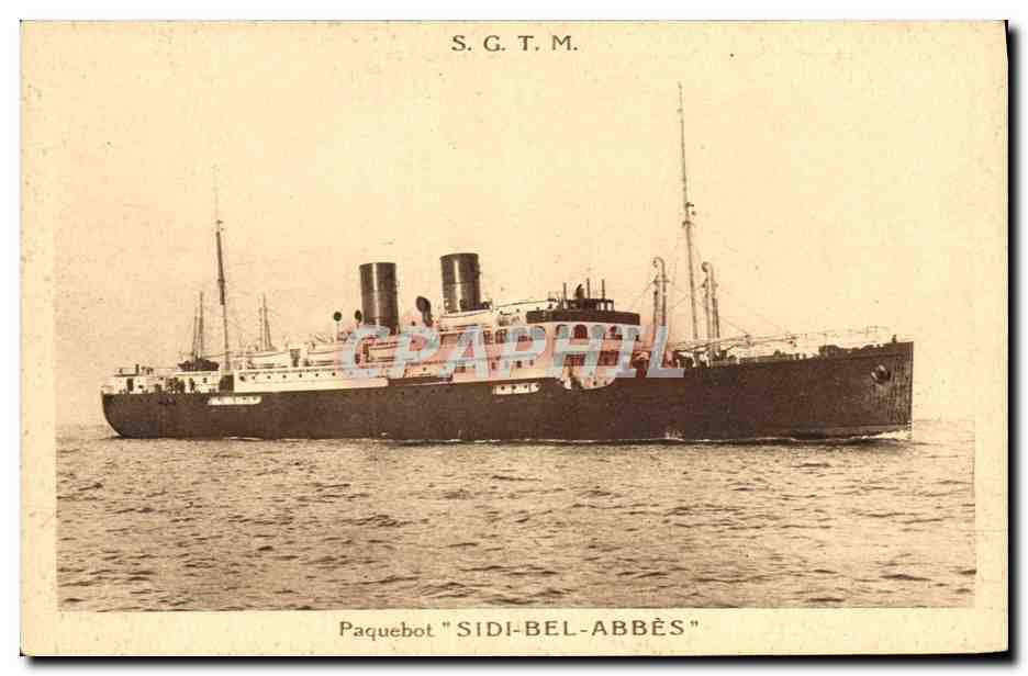 Paquebot "SIDI-BEL-ABBÈS" — S.G.T.M. — Société Générale de Transports Maritimes à Vapeur