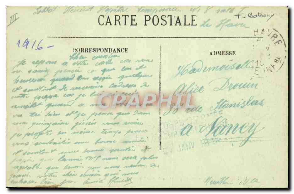 Le Havre — Le Transatlantique "La Savoie" dans le Port — LL. n°156 — Verso