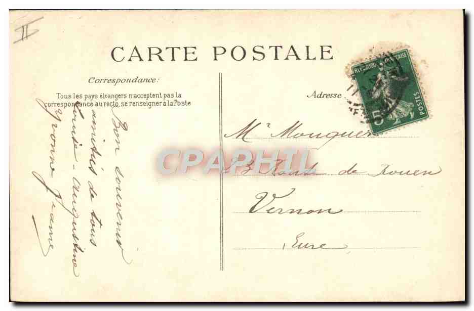 Tarjeta postal antigua Barco Le Havre Transatlántico La Savoie — Reverso