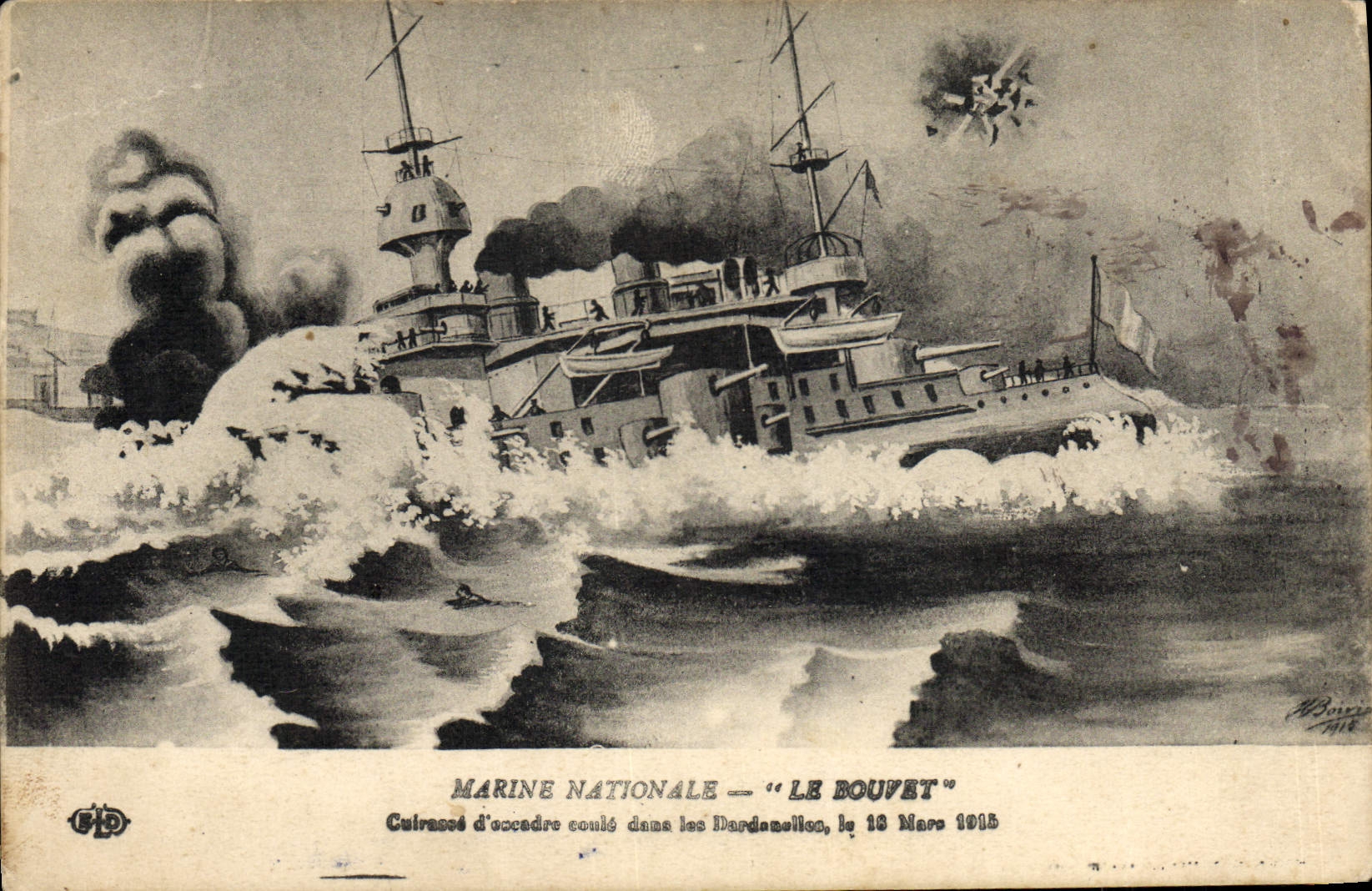 CPA Militaria Bateau Le Bouvet Cuirasse