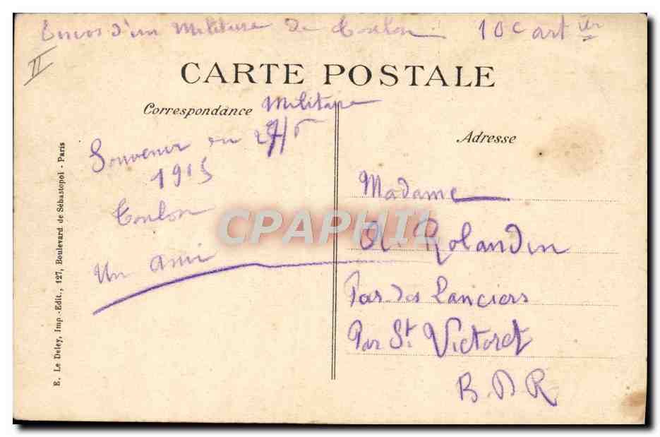 CPA Militaria Bateau Le Bouvet Cuirasse — Verso