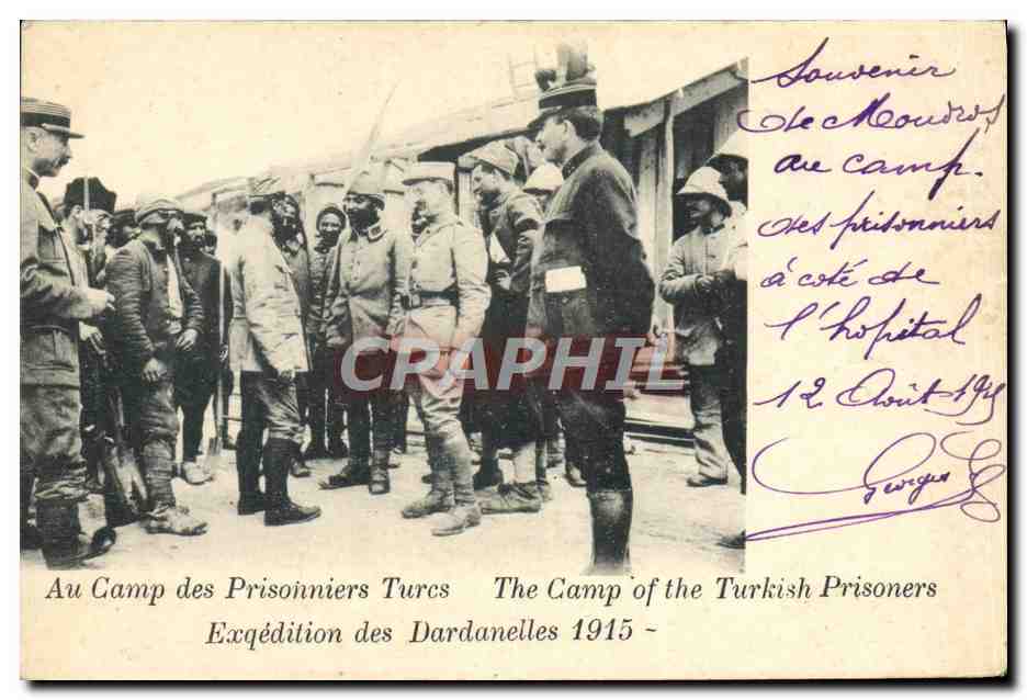 Campo dei prigionieri turchi — Esodo dei Dardanelli 1915 — editore non visibile