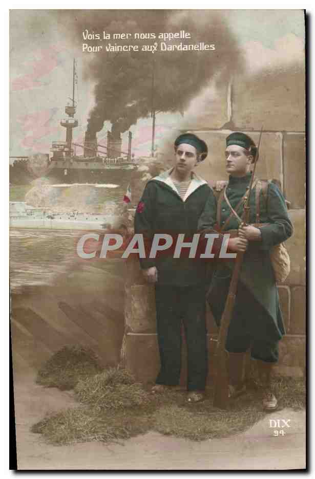 CPA Militaria Marins Bateau Dardanelles 